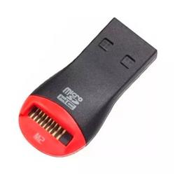 LECTOR DE MEMORIA CARD READER MICRO SD NEGRO-ROJO