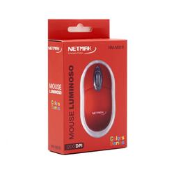 MOUSE LUMINOSO NETMAK NM-M01R ROJO